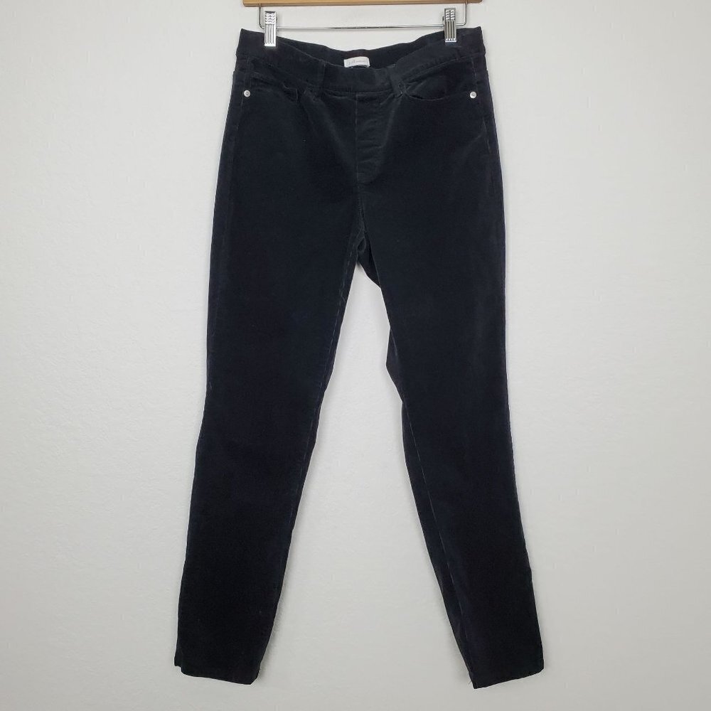 J. Jill Womens Corduroy Pants Est Size M? 31" Waist Black Skinny Pull On